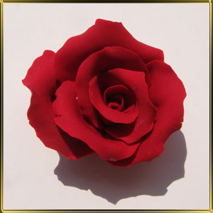 цветок Роза 70мм красная 1шт. мастика сах.
