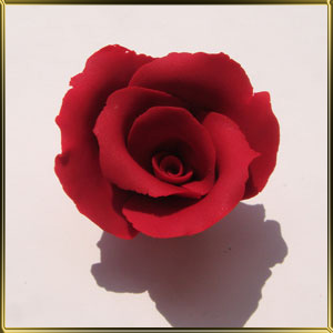 цветок Роза 40мм красная 1шт. мастика сах.